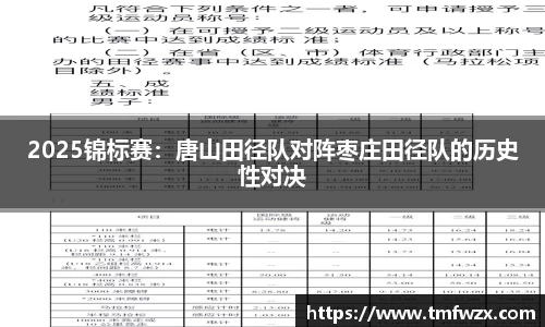 2025锦标赛：唐山田径队对阵枣庄田径队的历史性对决